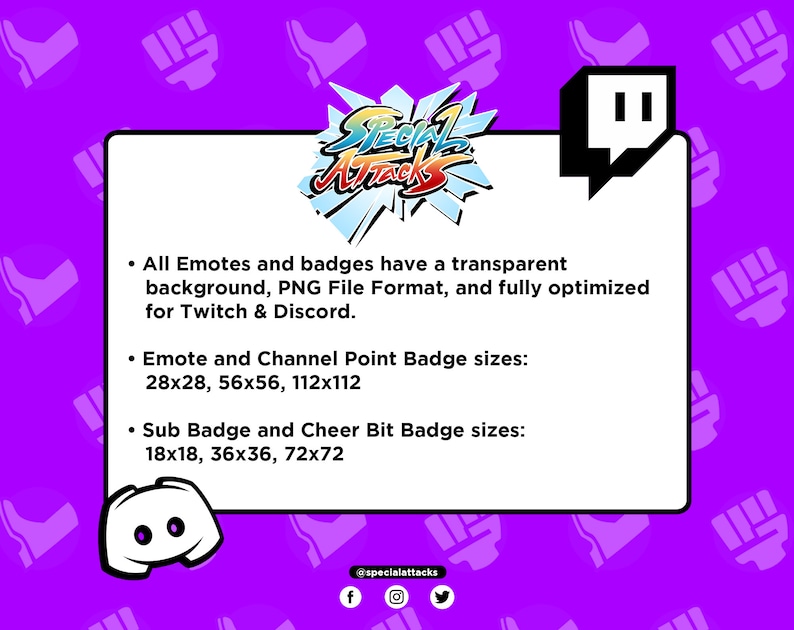 Street Fighter Fighting Game Twitch Discord 8 Emotes Bundle Pack