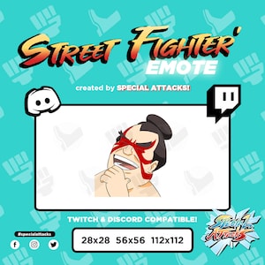 Street Fighter Fighting Game Twitch Discord 8 Emotes Bundle Pack