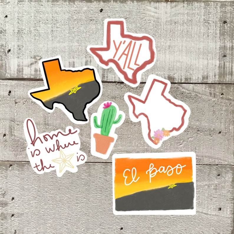 El Paso Texas Stickers Texas Sticker Pack Laptop Stickers Etsy