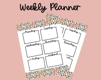 Terrazzo Weekly Planner, PDF Download, Digital Planner Template, PDF Planner, Weekly Planner Printable, Planner Download, Digital Stationery