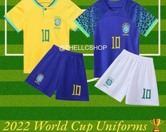 Kids Neymar Jr Brazil World Cup Kits Soccer Jersey Set
