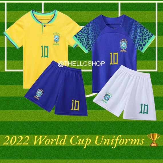 2022 Brazil National Team Home Jersey No.10 Neymar Jersey Set Men