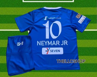 23-24 Kids Neymar Jr Al-Hilal Kits Soccer Jersey Set