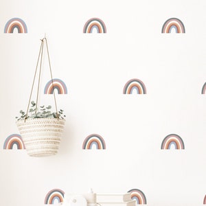 Boho Rainbow Wall Stickers for Kids’ Bedroom, Nursery, Playroom | PVC-Free, No Odour | Repositionable Peel and Stick Fabric Wall Decal