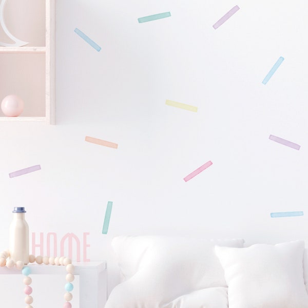 Pastell Konfetti Wandsticker | Sprinkle Wandtattoos für Kinder | Kinderzimmer Wandaufkleber | PVC-frei, kein Geruch | Repositionierbare Stoffabziehbilder