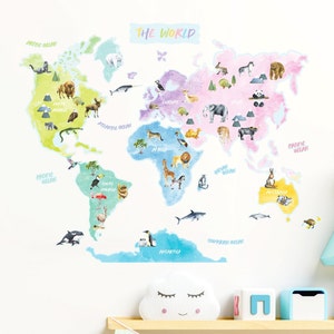 Kinderzimmer Wandtattoo | Die Welt der Tiere Wandaufkleber | Kinderzimmer Wandtattoo | Spielzimmer-Wand-Dekor | Kinderzimmer Dekor