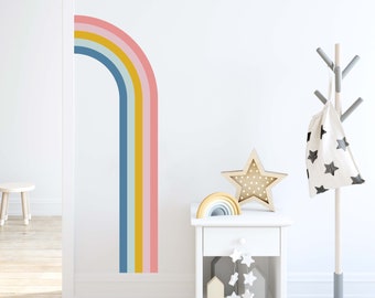 Half Rainbow Decal | Rainbow Wall Sticker for Nursery, Playroom, Kids Bedroom | PVC Free, No Odour |  Peel and Stick Fabric Wall Decal