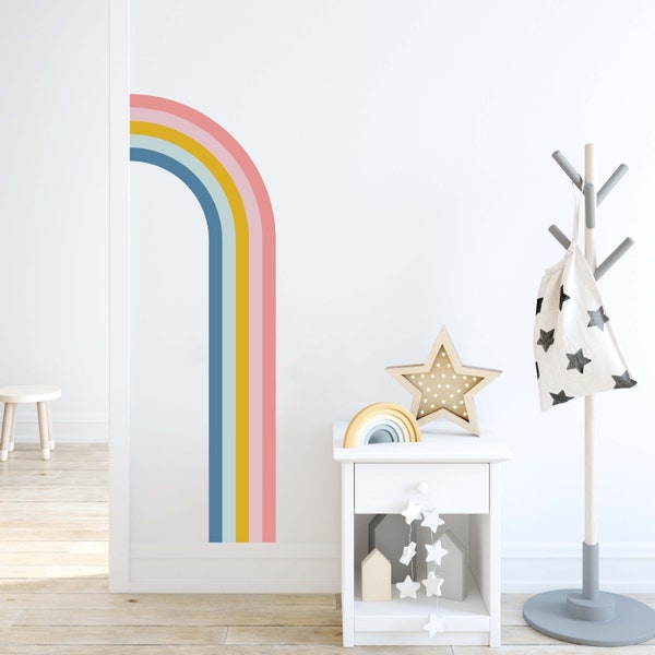 Décalque demi-arc-en-ciel | Sticker mural arc-en-ciel pour chambre d'enfant, salle de jeux, chambre d'enfant | Sans PVC, sans odeur | Décalcomanie murale en tissu Peel and Stick