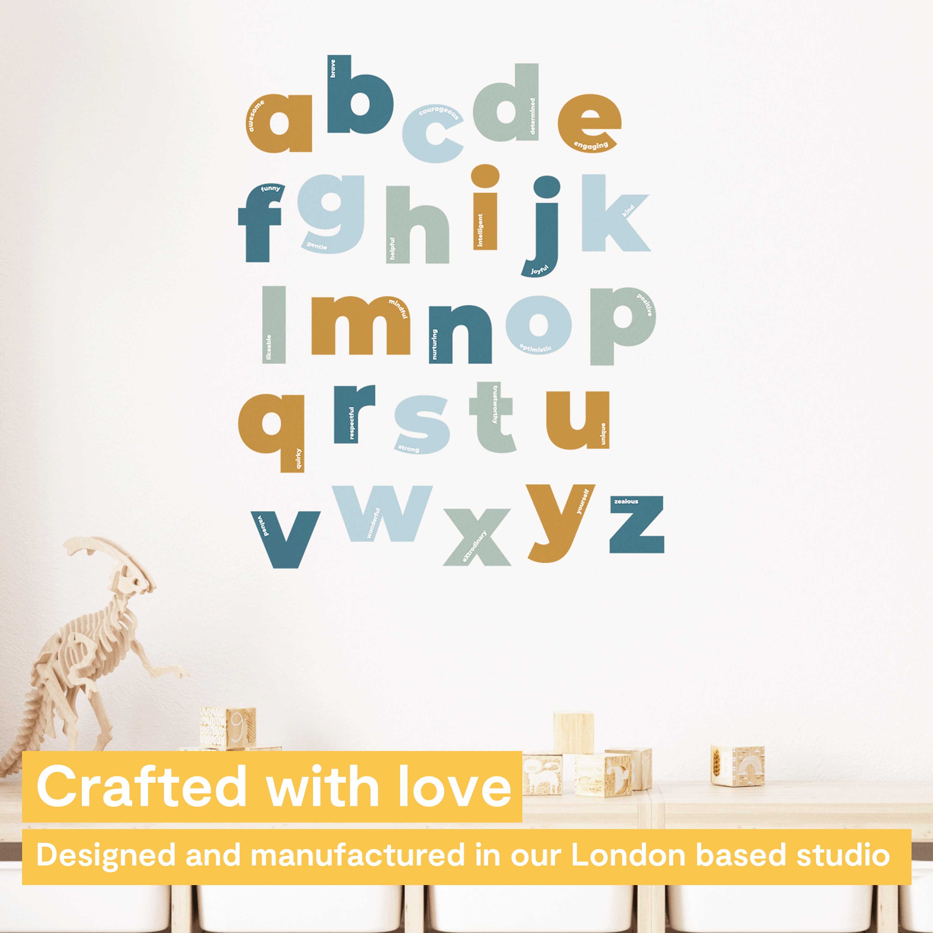 Alphabet Wall Stickers for Easy Phonics Learning Reusable Peel & Stick  Decals for Kids Bedroom, Nursery, Playroom PVC Free, No Odour 