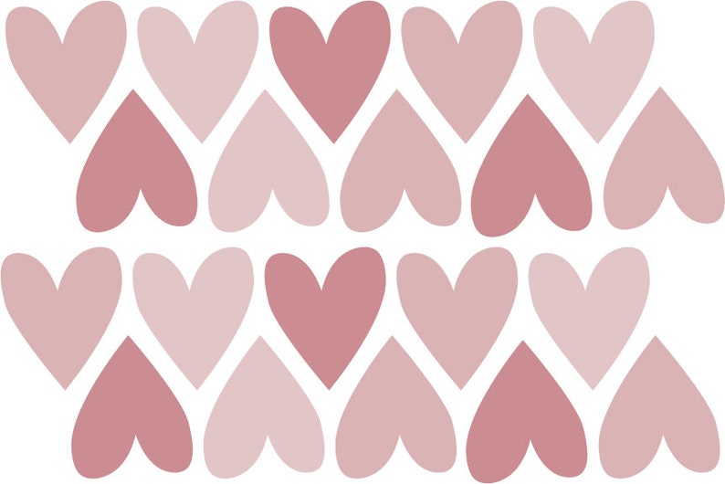 Pink Heart Wall Stickers Heart Wall Decals Girl Bedroom Etsy