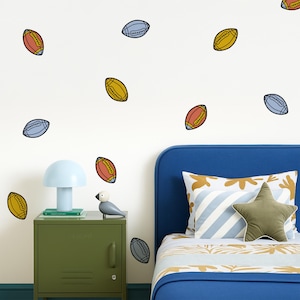 American Football Wall Decal – Fabric Peel and Stick Sport Decals for Kids Bedroom, Nursery and Playroom