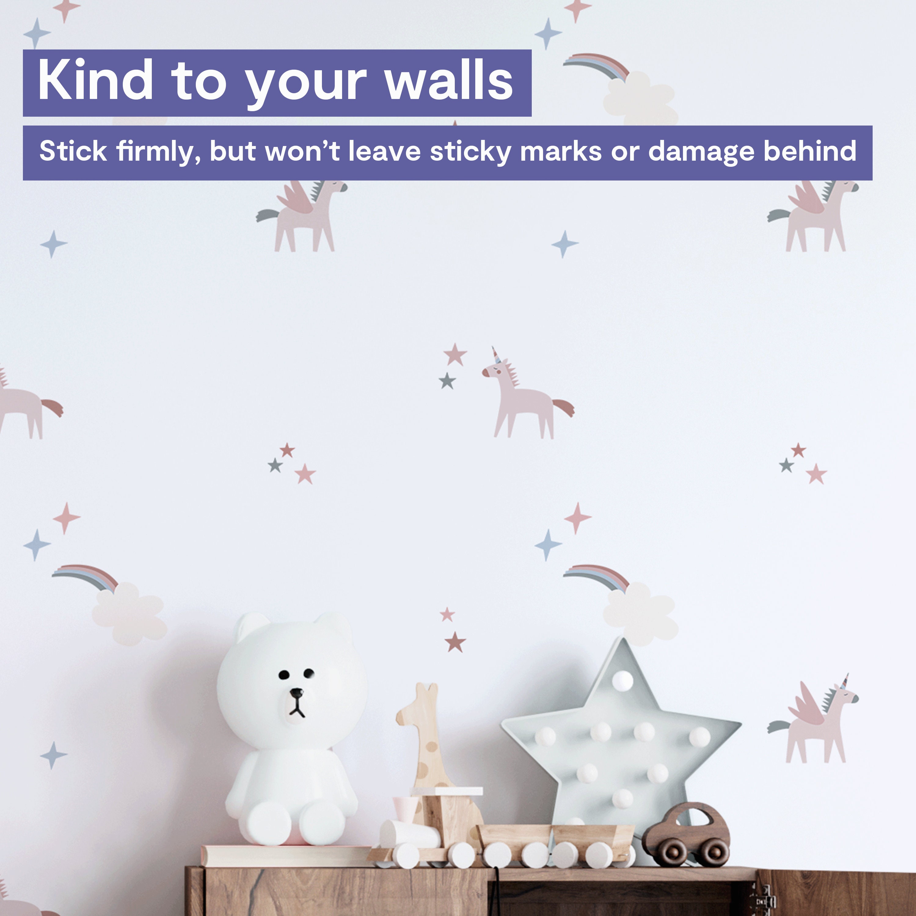 Adesivi da parete personalizzato con nome - Unicorno e arcobaleno per la stanza dei bambini - Stickers dei Bambini - Adesivi Nomi