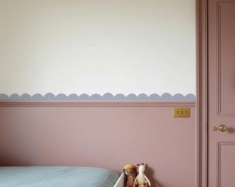 Scalloped Edge Wallpaper Border - Removable Peel & Stick Scallop Wall Border for Kids Rooms