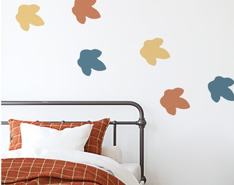 Stickers muraux empreinte de dinosaure | Sticker mural dinosaure pour chambre d'enfant, chambre d'enfant, salle de jeux | sans PVC, sans odeur | Papier peint autocollant en tissu