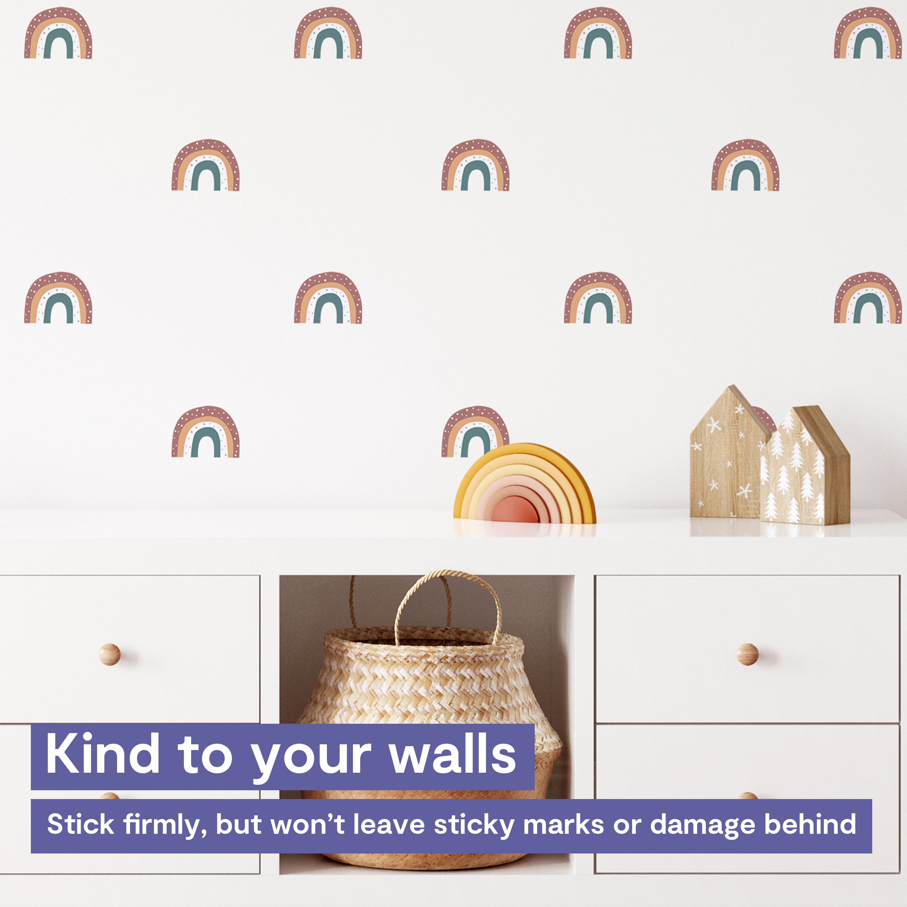 Rainbow Wall Stickers Rainbow Wall Decal for Kids Bedroom Etsy