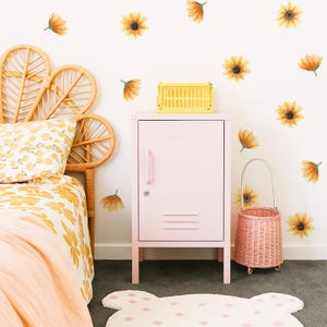 Sunflower Wall Stickers – Fabric Peel and Stick Floral Decals for Nursery, Kids Bedroom and Playroom