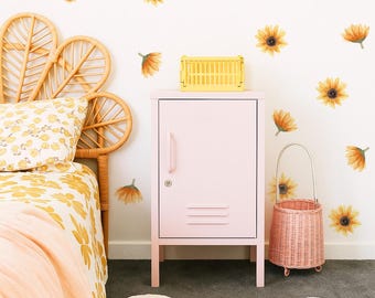 Sunflower Wall Stickers – Fabric Peel and Stick Floral Decals for Nursery, Kids Bedroom and Playroom
