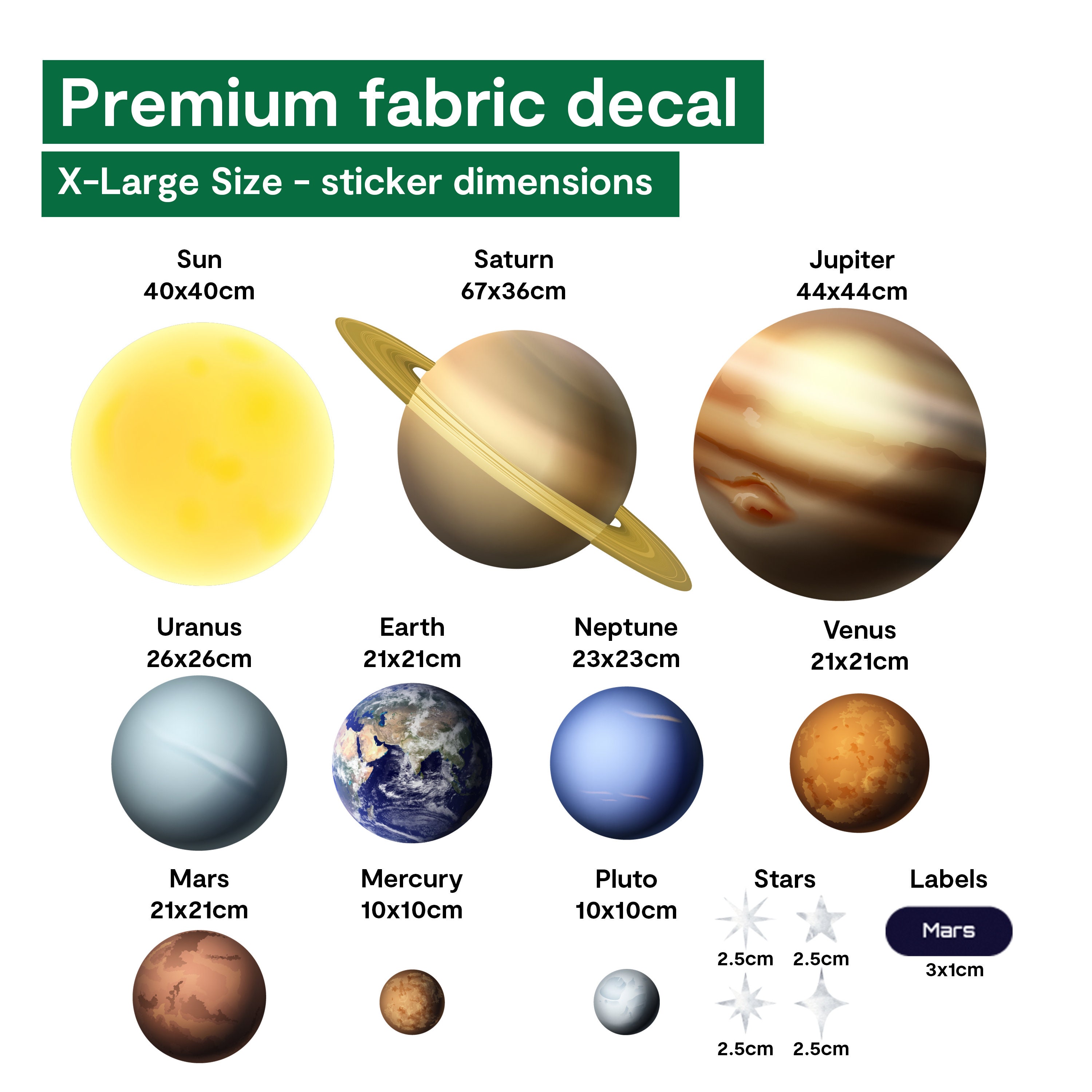 Solar System Wall Stickers Space Wall Decals for Kids Etsy