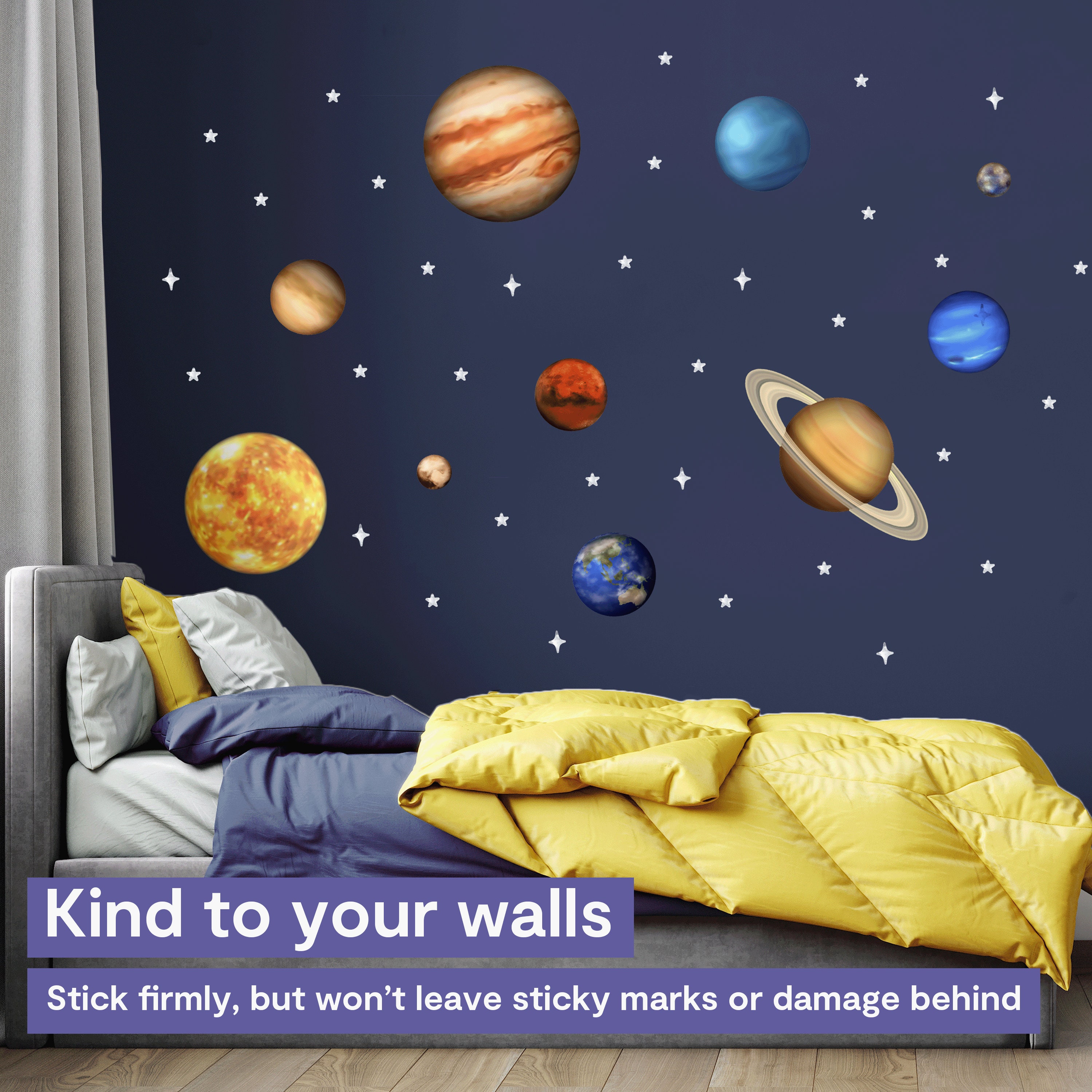 Stickers Muraux Système Solaire Chambre pour Enfant | Espace Stellaire