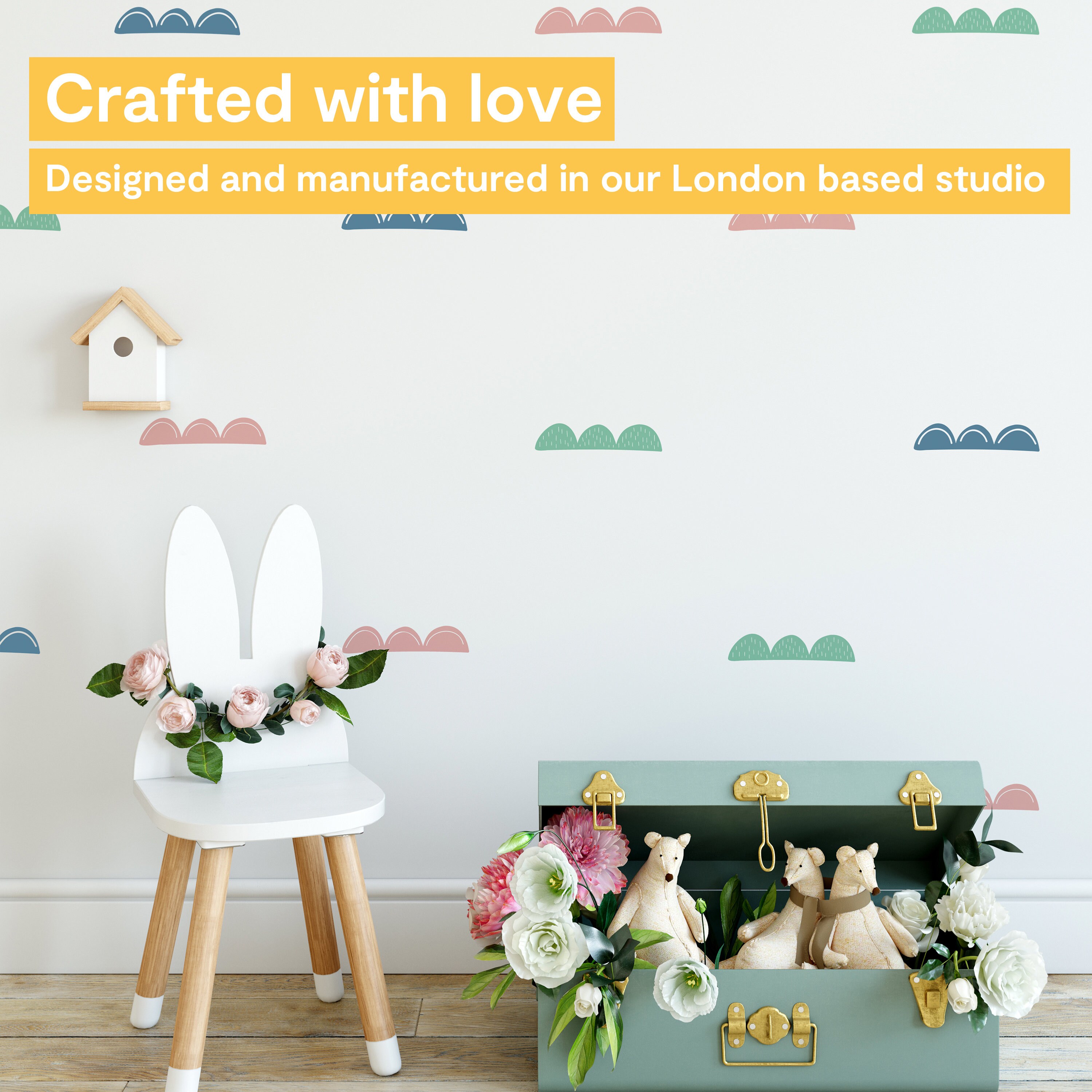 Calcomanías de pared de vieira Scandi para dormitorio para | Etsy