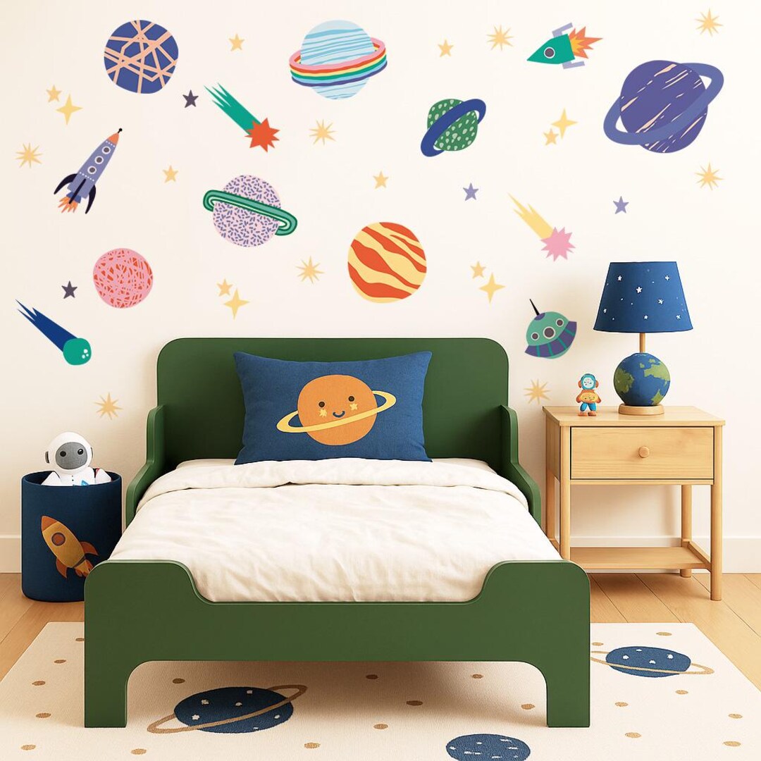 Space Wall Stickers – Outer Space Wall Decals for Kids Room, Solar ...