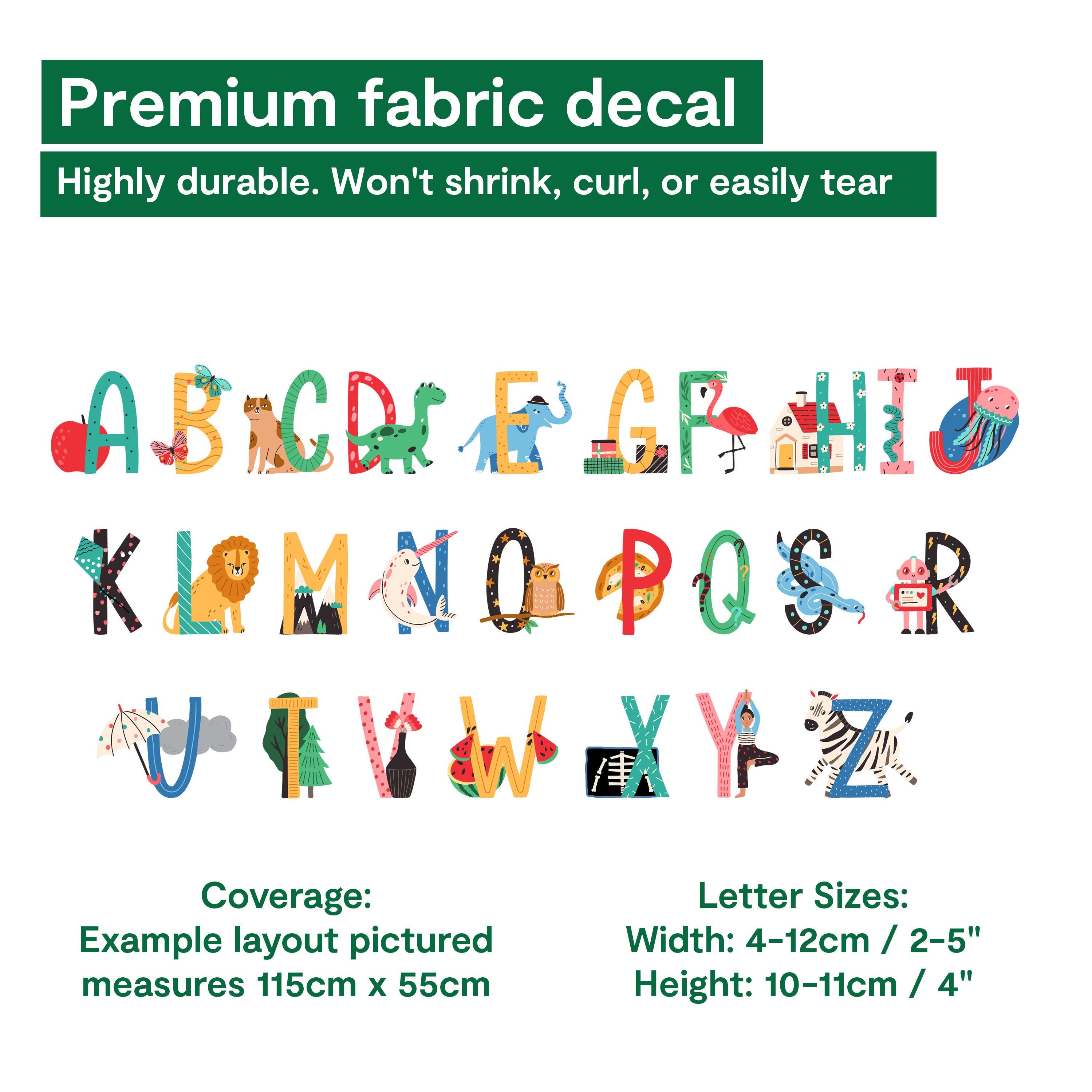Alphabet Fun Fabric Wall Decal - 3 Options-Options