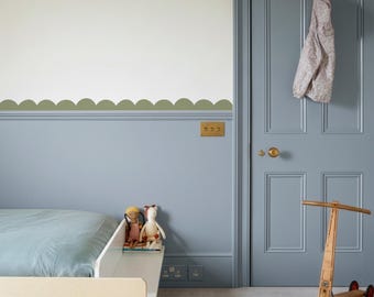 Scalloped Edge Wallpaper Border - Removable Peel & Stick Scallop Wall Border for Kids Rooms