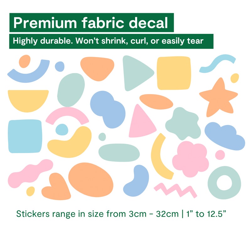 Large Abstract Shapes Decals | Colourful Organic Wall Stickers for Kids ...