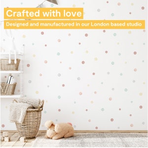 Soft Pastel Watercolour Polka Dot Wall Stickers for Kids Bedroom ...
