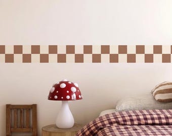 Checkered Wallpaper Border - Removable Peel & Stick Wall Border for Kids Rooms