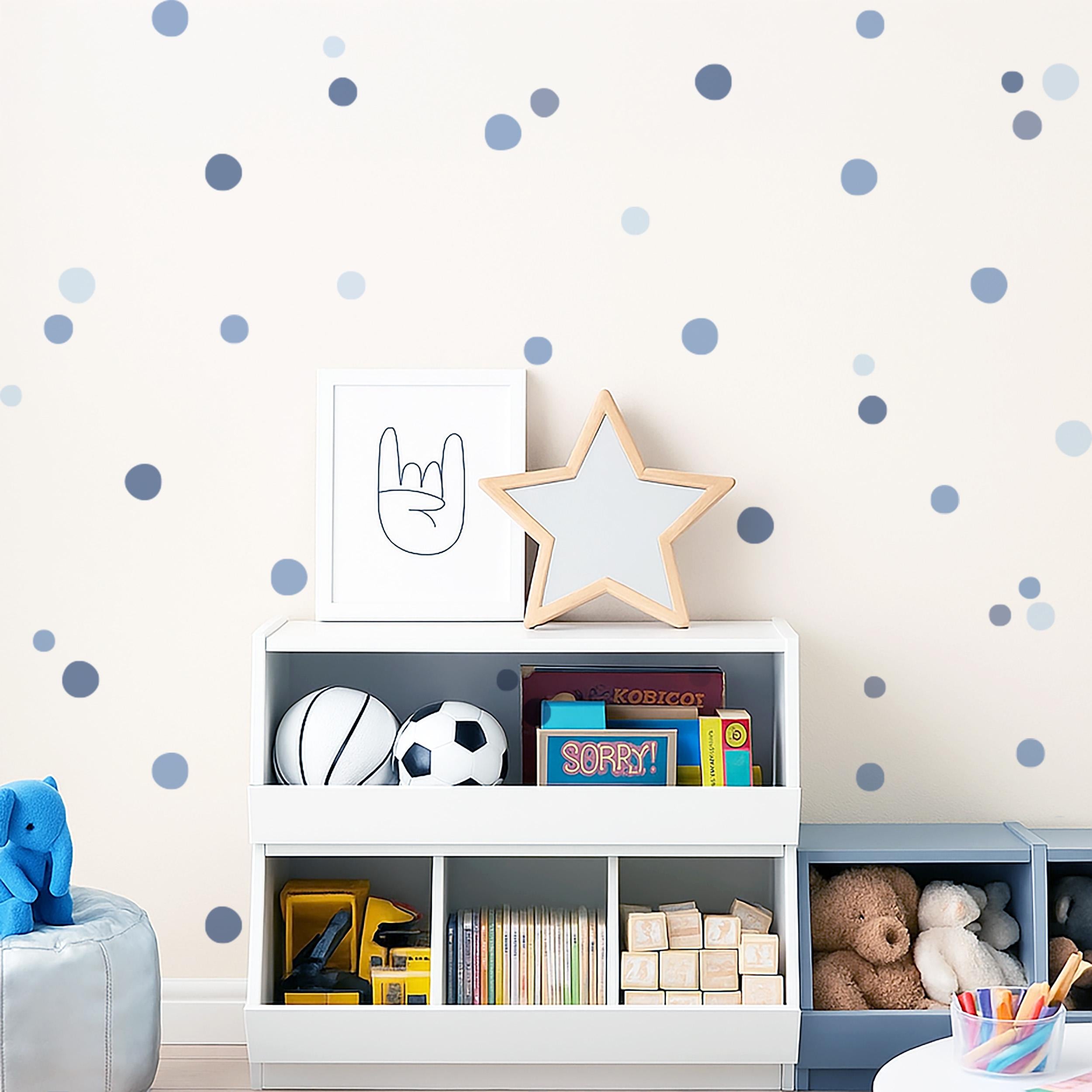 Pastel Blue Polka Dot Wall Decal | Set of 120 Baby Blue Nursery Wall ...