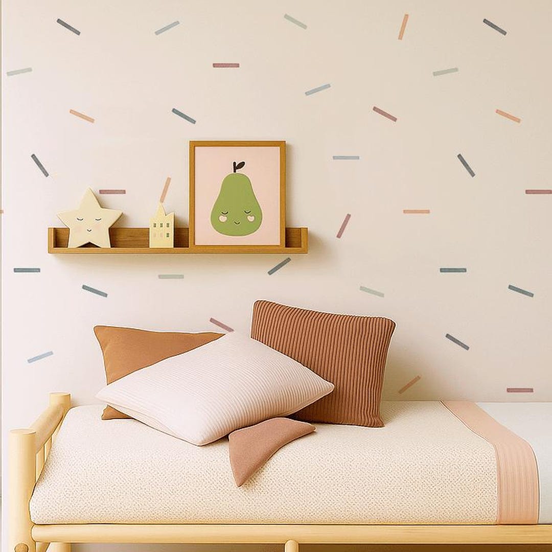 Sprinkle Wall Decals | Boho Confetti Fabric Stickers for Nursery - Etsy