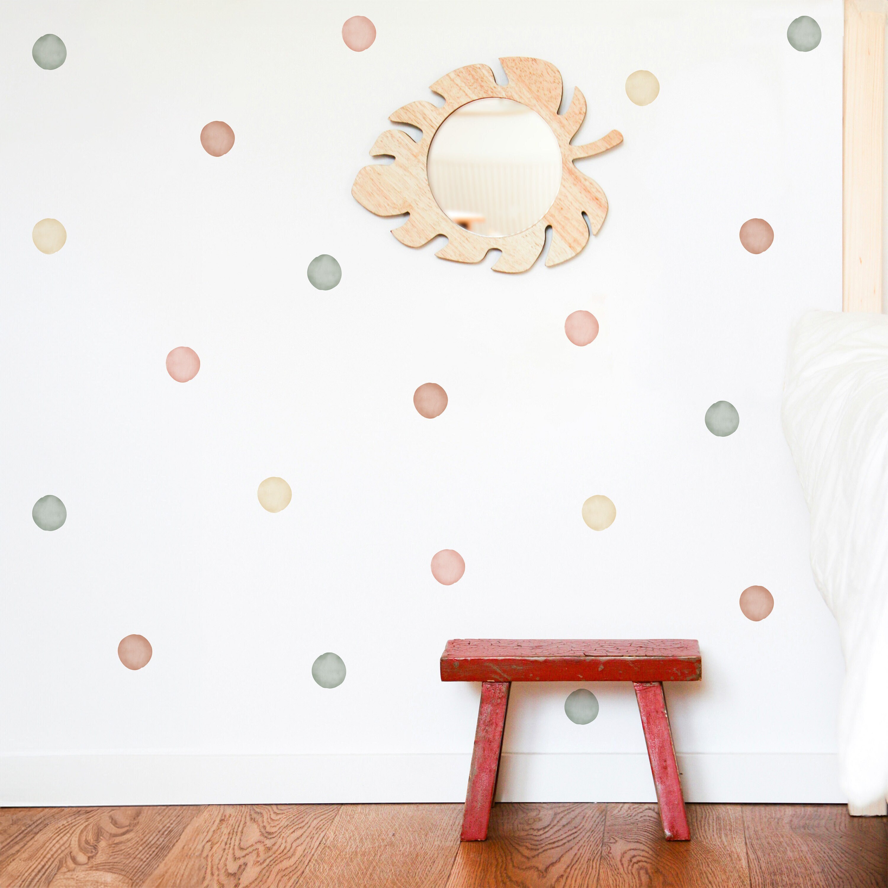 6 Sheets Colorful Polka Dot Wall Stickers Irregular Wall Decal Plastic Self Adhesive Peel Stick Removable Window Poster Mural Bathroom Bedroom Home Kitche
