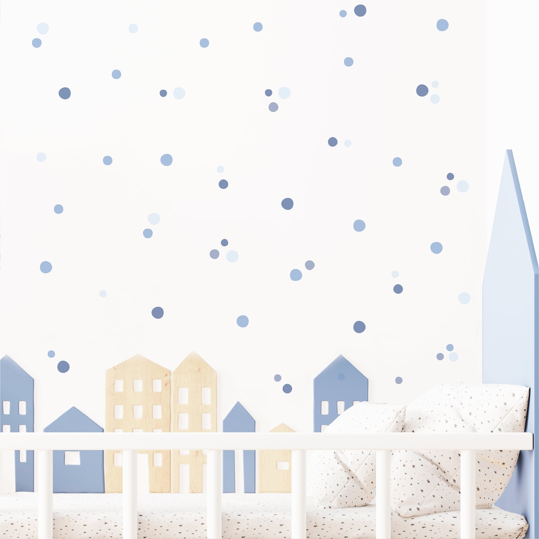 Light Blue Polka Dot Wall Decal Dot Wall Stickers for Kids Etsy