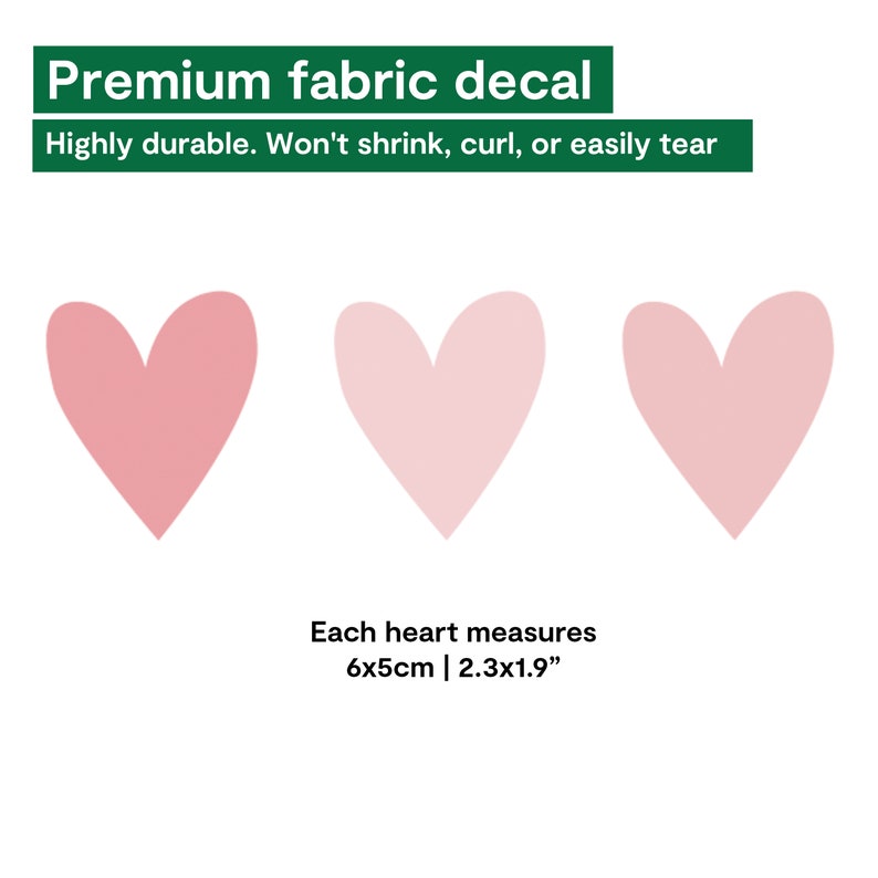 Pink Heart Wall Stickers Heart Wall Decals Girl Bedroom Etsy