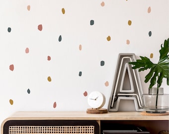 Irregular Polka Dot Wall Stickers | Dalmatian Dot Wall Decal | Boho Smudge Wall Stickers for Kids Bedroom, Nursery, Playroom