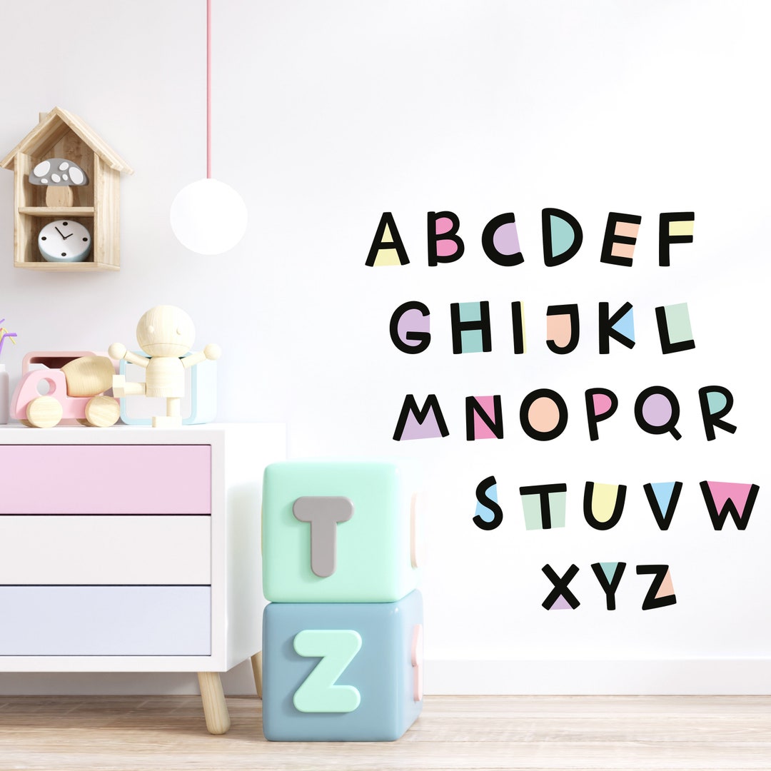 Girls Alphabet Wall Decal ABC Wall Stickers Letters Etsy