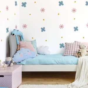 Wild Flower Wall Decals | Wall Sticker Flowers for Girls Room | PVC Free, No Odour | Repositionable Peel and Stick Wall Stickers