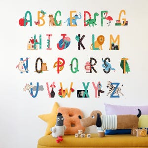 Alphabet-Wandaufkleber für Kinder - Ungiftige, wiederverwendbare ABC-Lernaufkleber für Kinderzimmer, Schlafzimmer oder Spielzimmer