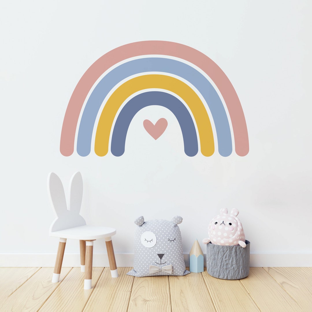Pastel Rainbow Wall Decal Large Rainbow Decal Rainbow Wall Mural PVC