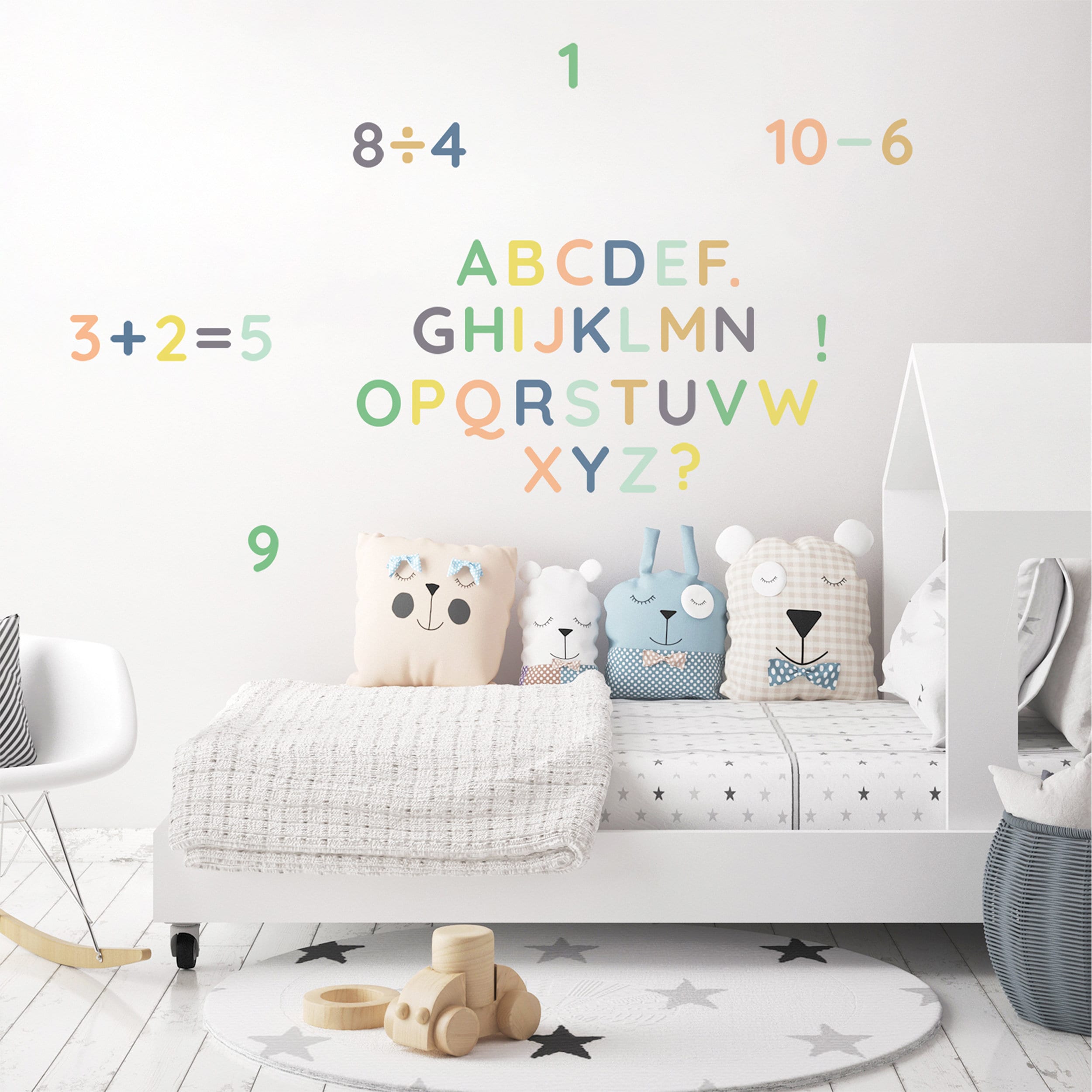 cartoon Jungle 26 letters alphabet animals wall stickers kids wall