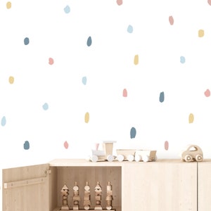 Irregular Polka Dot Wall Stickers | Dalmatian Dot Wall Decal | Colourful Smudge Wall Stickers for Kids Bedroom, Nursery, Playroom