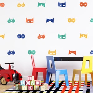 Superhero Wall Decal | Superhero Wall Stickers | Boys Wall Stickers | PVC-Free, No Odour | Reusable Peel and Stick Fabric Wall Decal