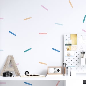 Confetti Wall Stickers | Sprinkle Kids Wall Stickers | Repositionable Peel and Stick Fabric Wall Decals for Kids’ Bedroom, Nursery, Playroom