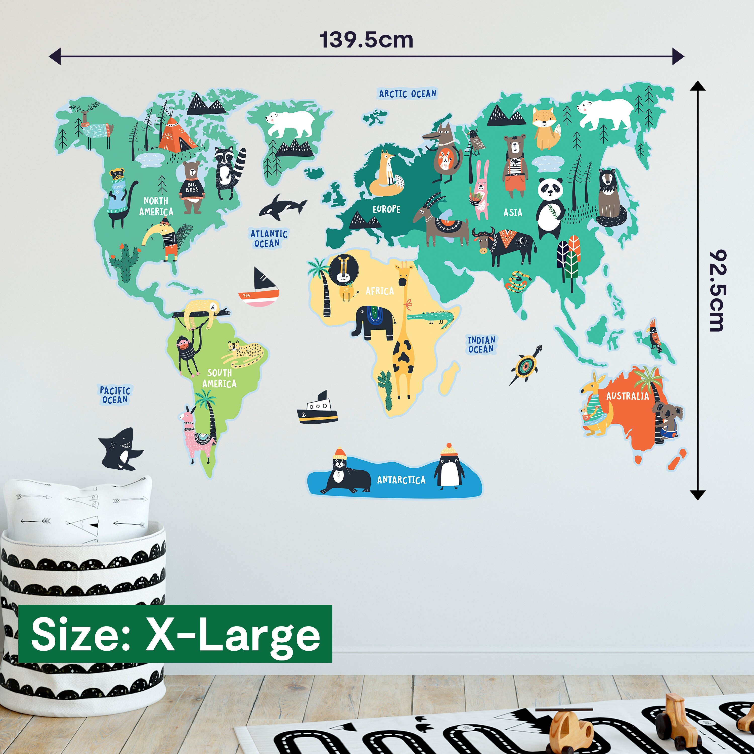 Nursery World Map Wall Decal Nursery Map Decal World Map Etsy UK