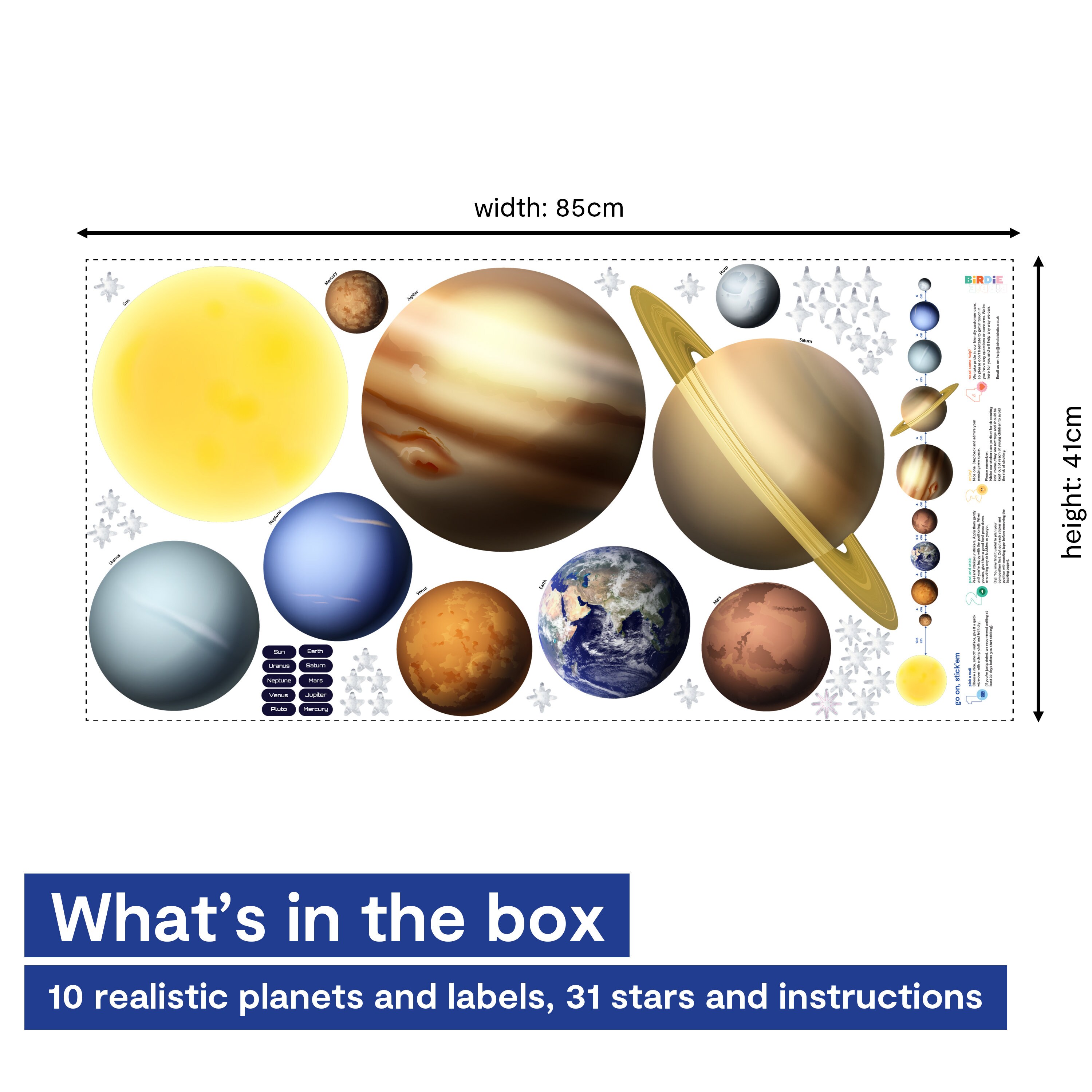 Solar System Wall Stickers Space Wall Decals for Kids - Etsy