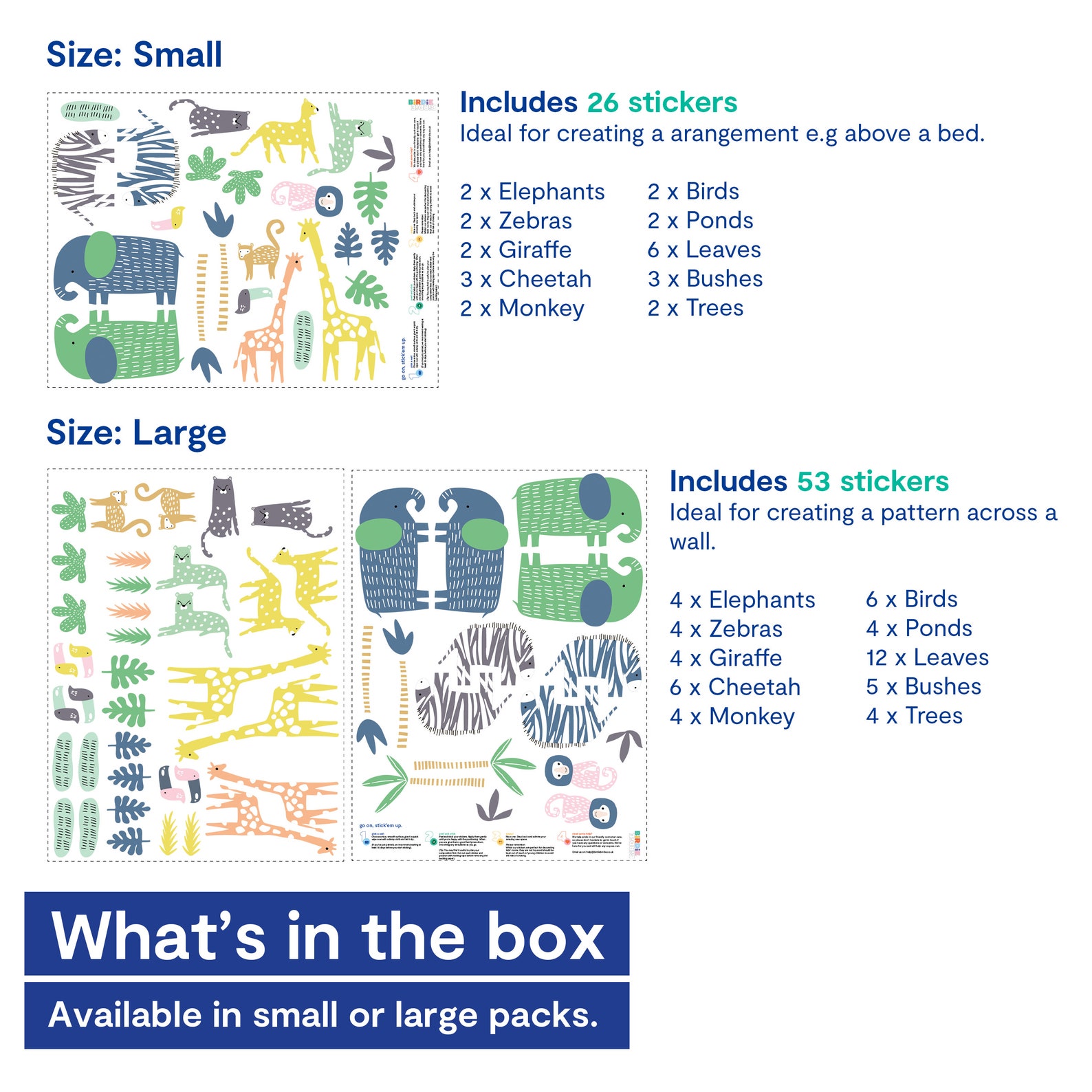 Safari Nursery Wall Stickers Safari Animal Wall Decals Etsy UK