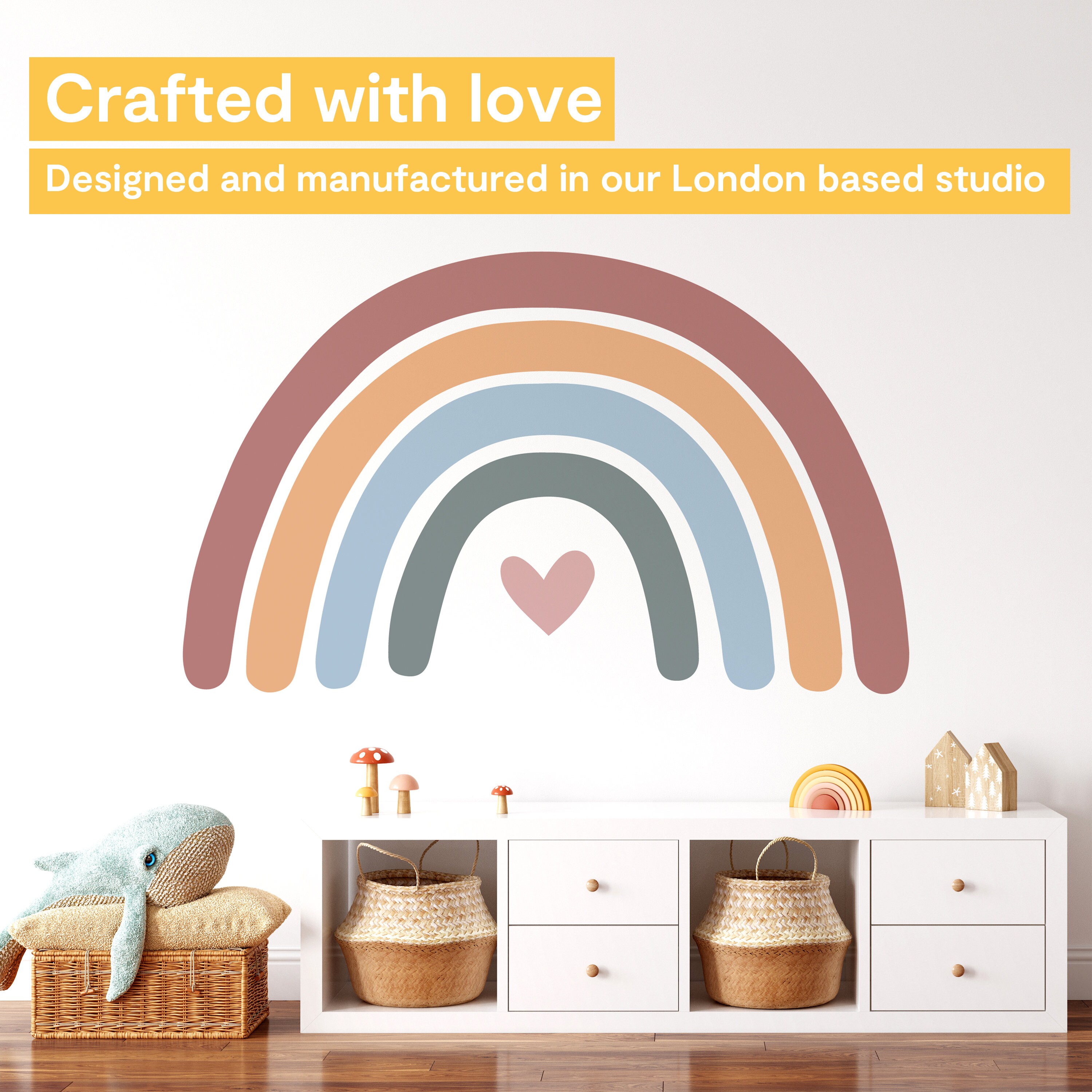 Large Rainbow Wall Decal Boho Rainbow Wall Sticker for Kids Etsy Norway