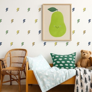Muurstickers bliksemschicht voor kinderkamer, kinderkamer en speelkamer | Pvc-vrij, geurloos | Verplaatsbare peel-and-stick muursticker van stof