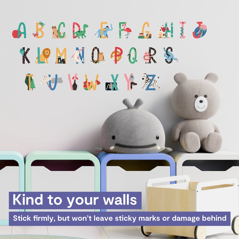 Alphabet Wall Decal Alphabet Wall Stickers ABC Wall Decals Etsy UK
